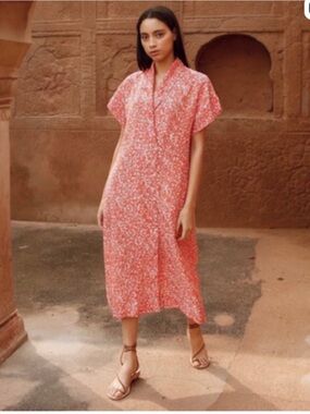 Women's Mirth Floral Midi Dress with V-Neck